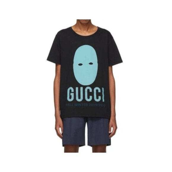 NWT Gucci Manifesto Mask Print Oversized Cotton T-Shirt In Black Size L - Picture 2 of 16